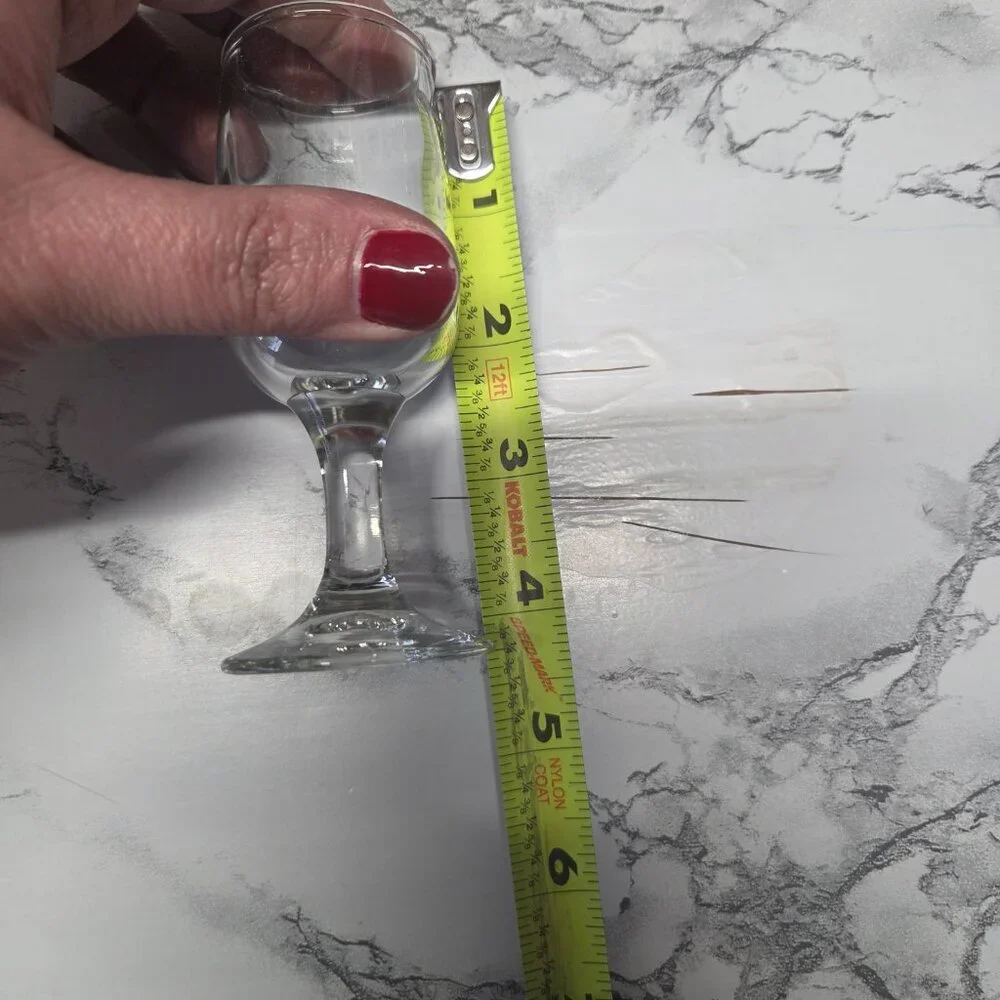 Vintage Clear Rummers Cordial Glasses Set of 9